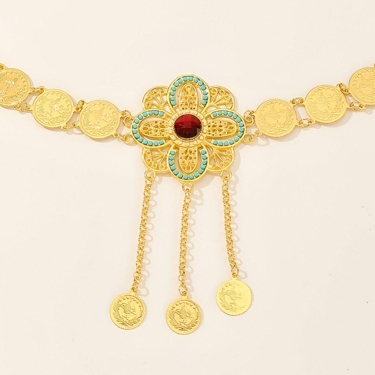 Belt TO Motif Rubis With Pendentifs Model Lindsey by Zictor
