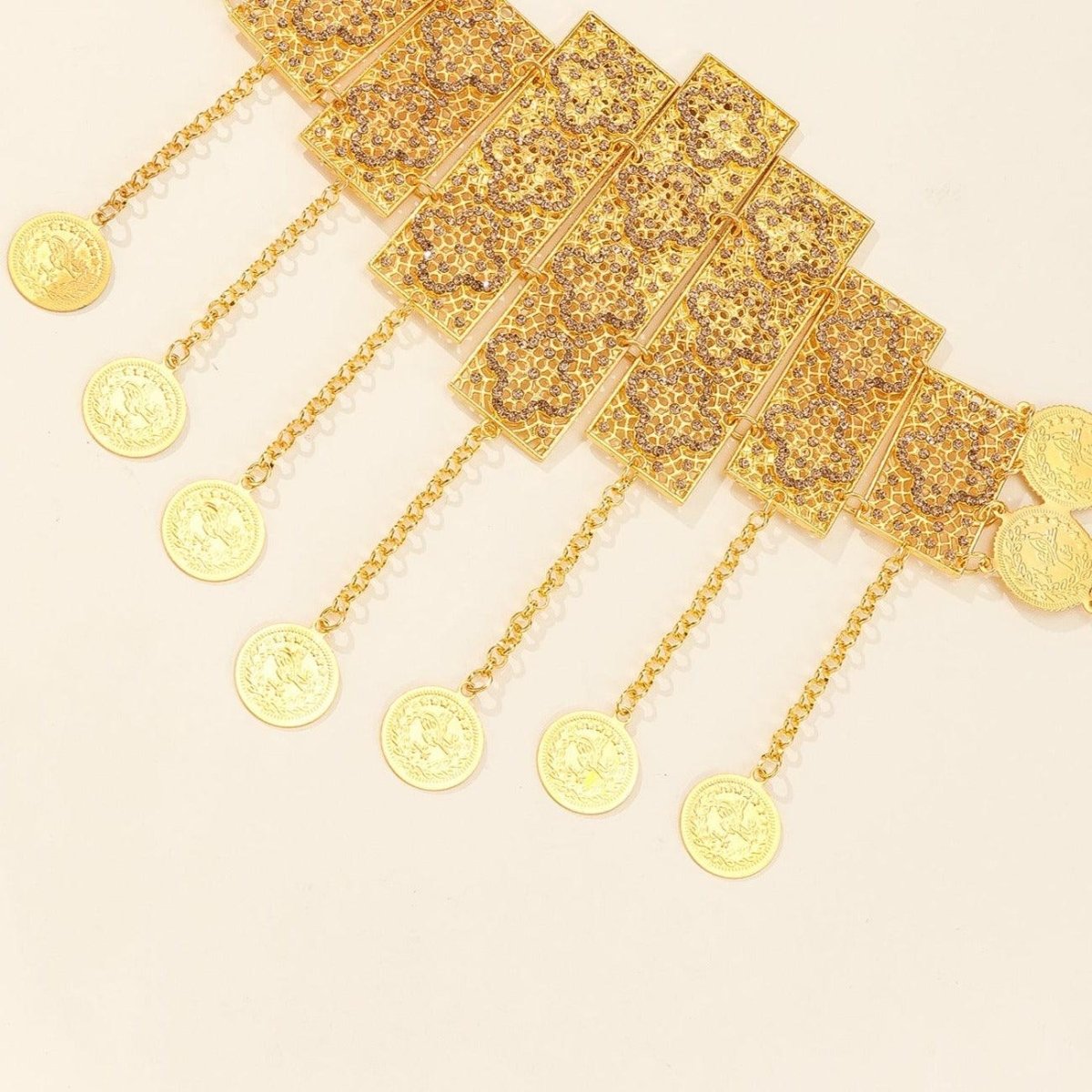 Belt TO Style Geometrique With Pendentifs Dores Model Finlay by Zictor