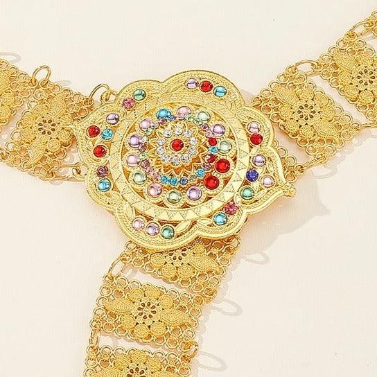 Belt With Bijou Central Multicolore TO Apparence Florale Model Reid by Zictor