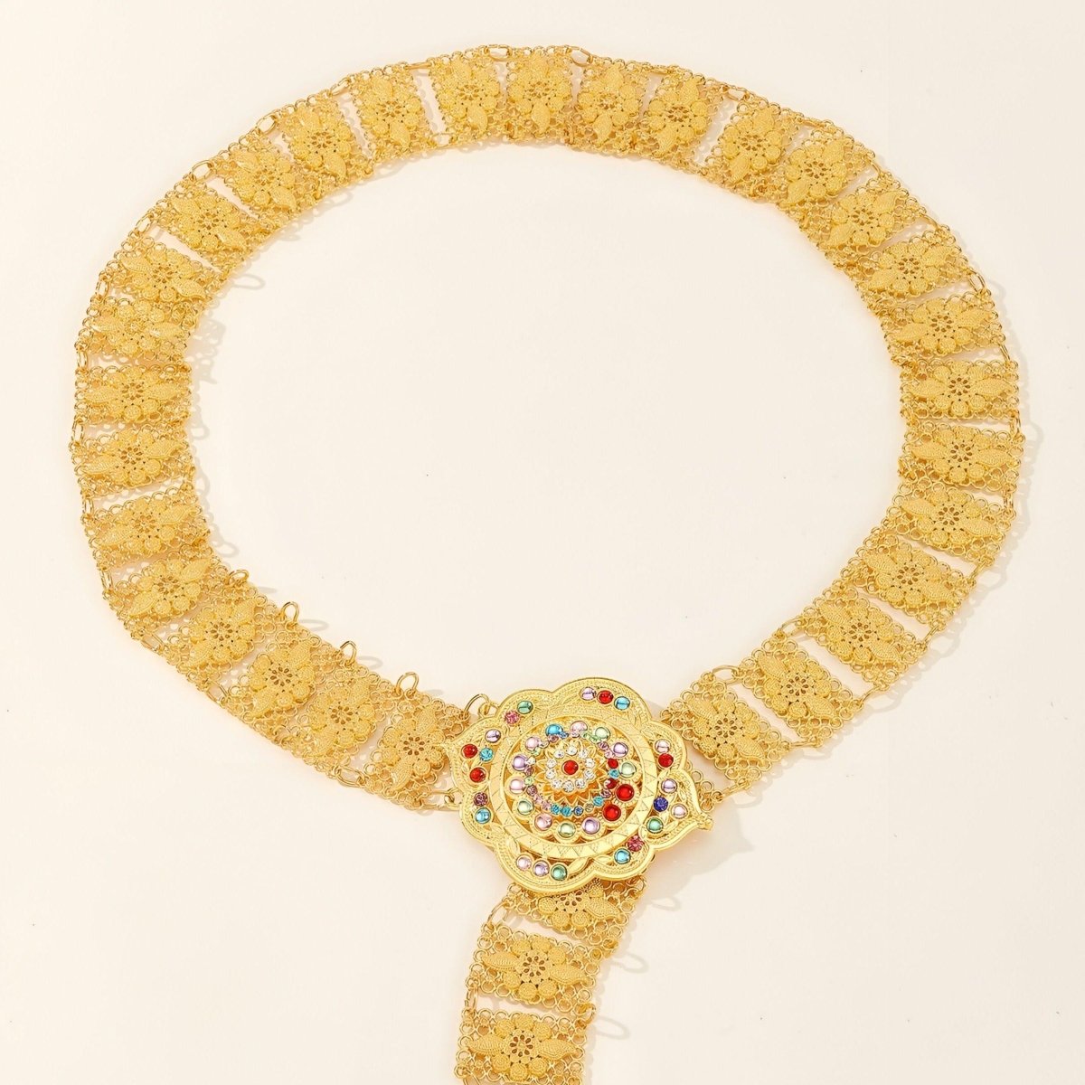 Belt With Bijou Central Multicolore TO Apparence Florale Model Reid by Zictor
