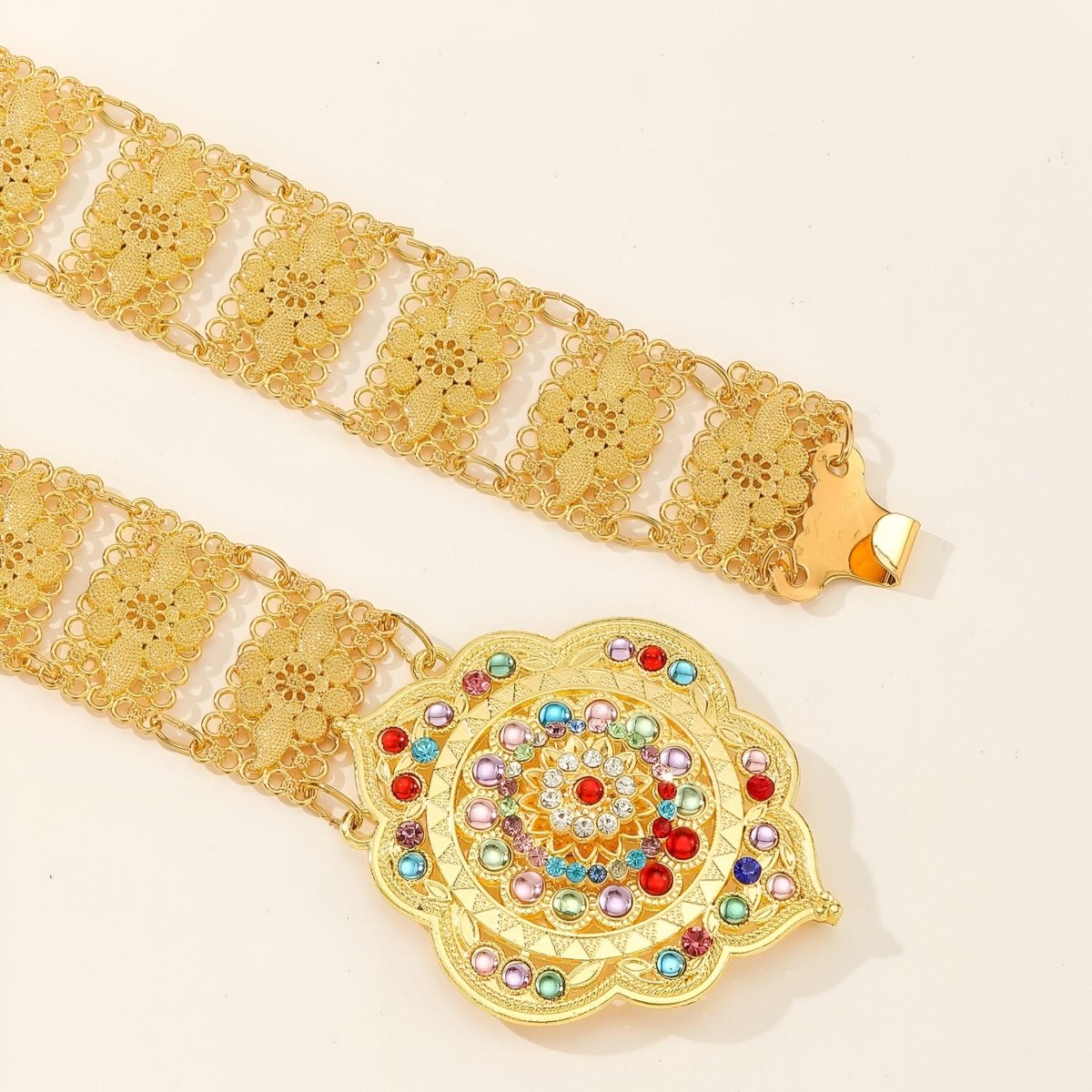 Belt With Bijou Central Multicolore TO Apparence Florale Model Reid by Zictor