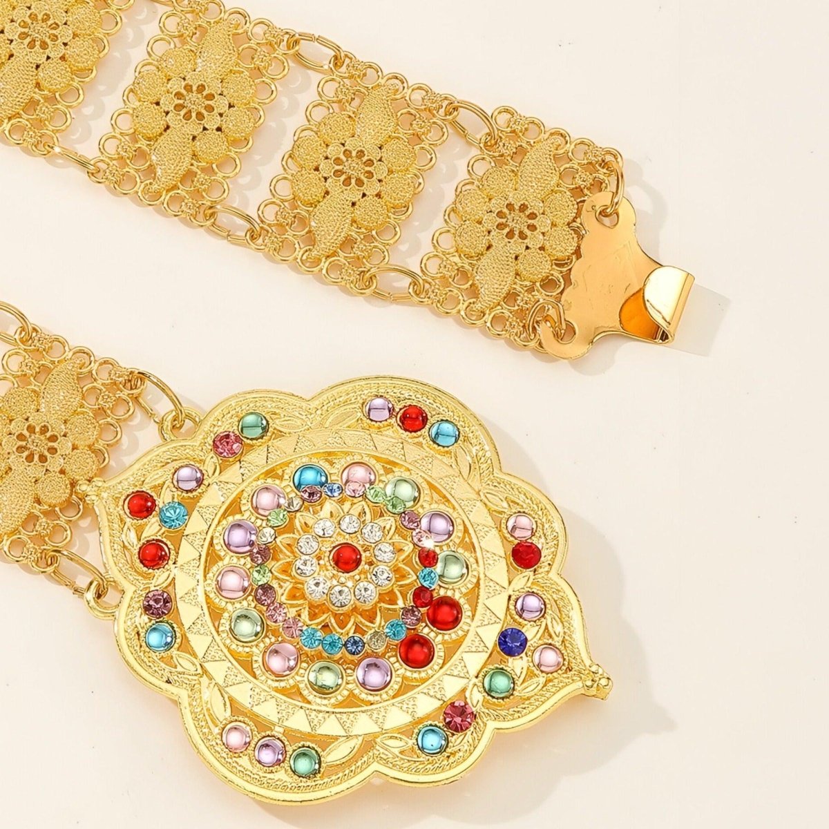 Belt With Bijou Central Multicolore TO Apparence Florale Model Reid by Zictor