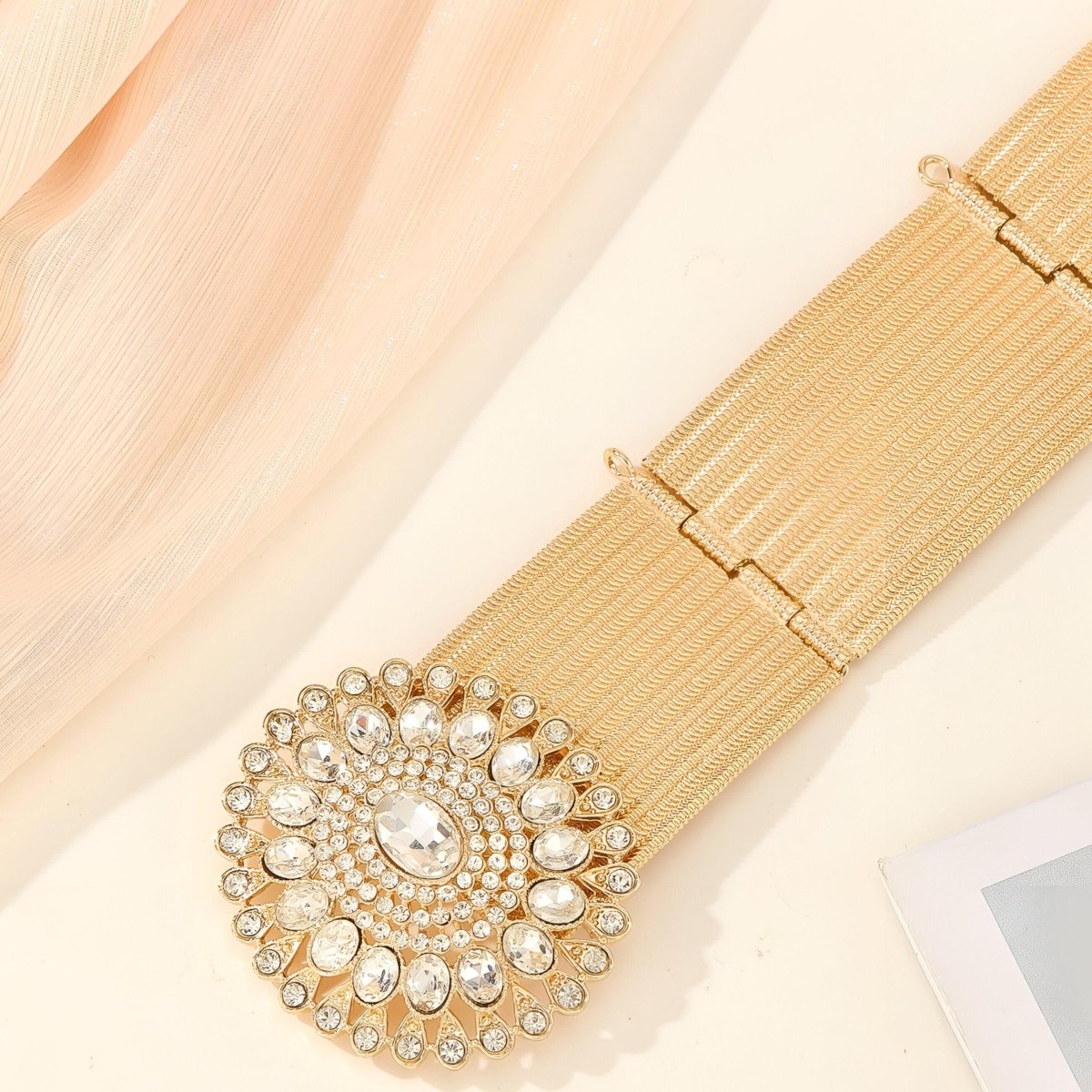 Belt With Buckle Prong TO Motifs Diamants Model Taytum by Zictor
