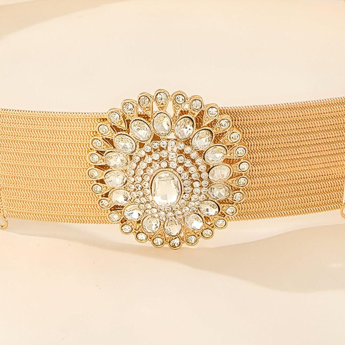 Belt With Buckle Prong TO Motifs Diamants Model Taytum by Zictor