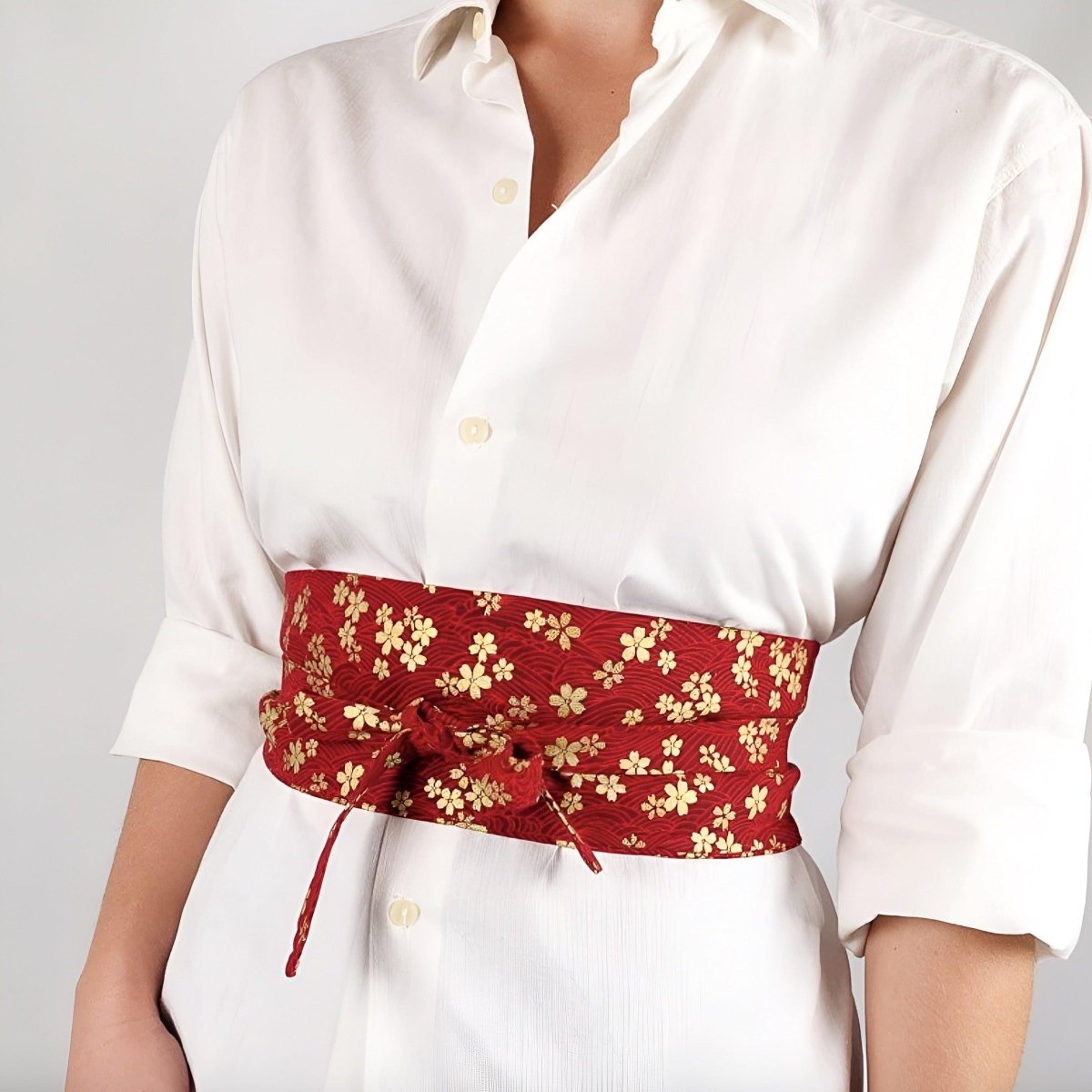 Belt Obi to motifs fleurs of Sakura, model Dacey - Zictor