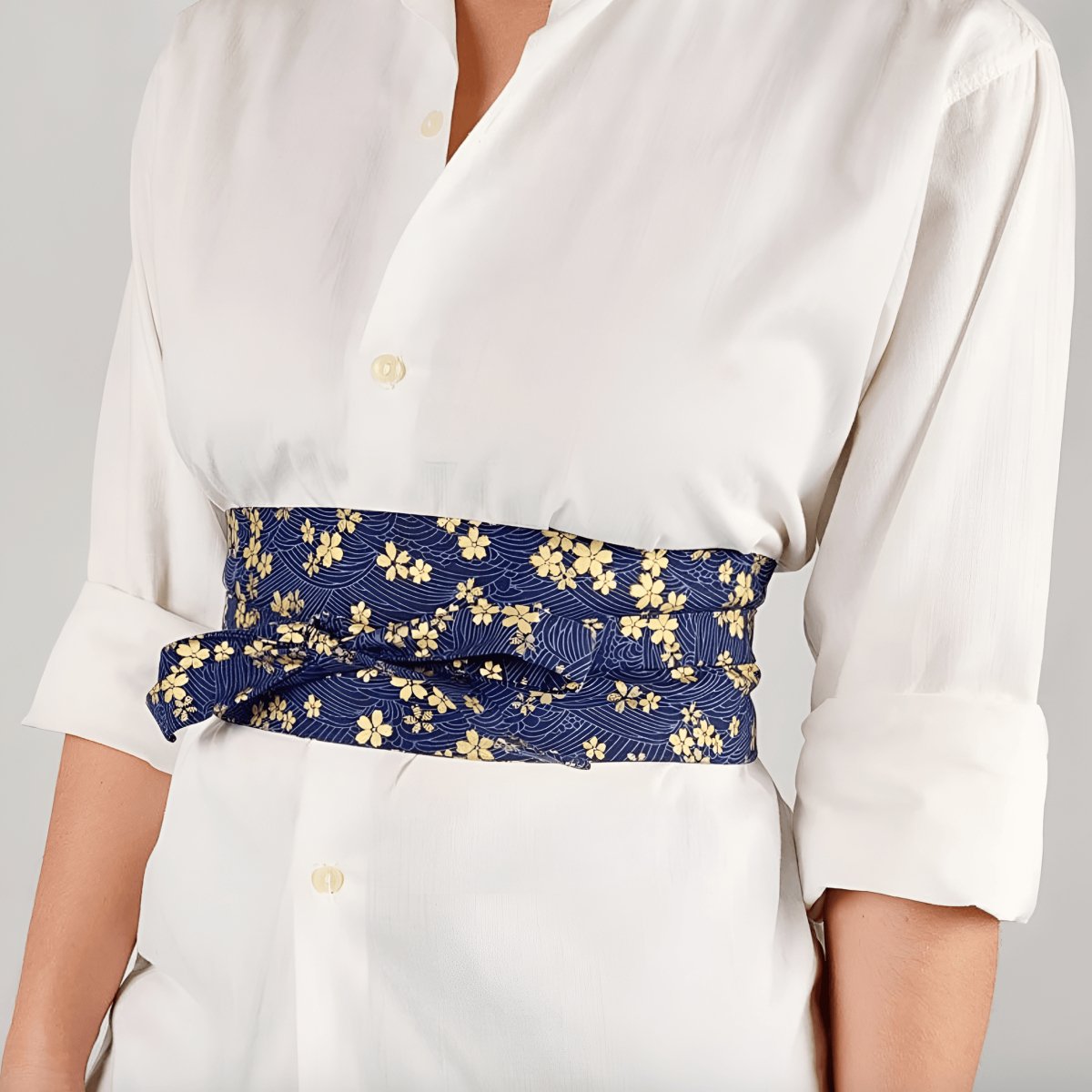 Belt Obi to motifs fleurs of Sakura, model Dacey - Zictor