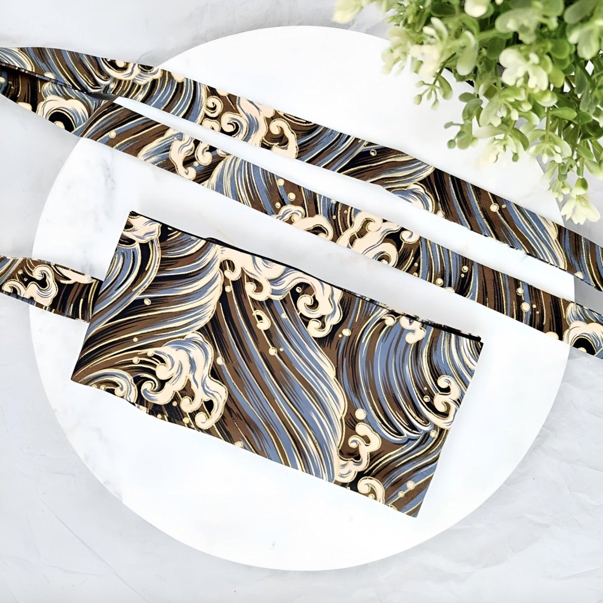Belt TO Motifs Vague Japonaise Brown Model Bexley by Zictor