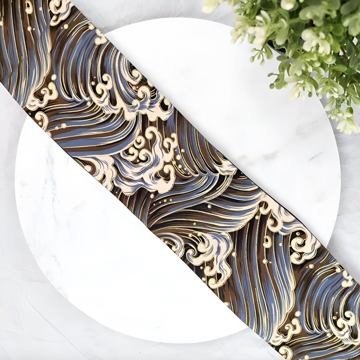 Belt TO Motifs Vague Japonaise Brown Model Bexley by Zictor