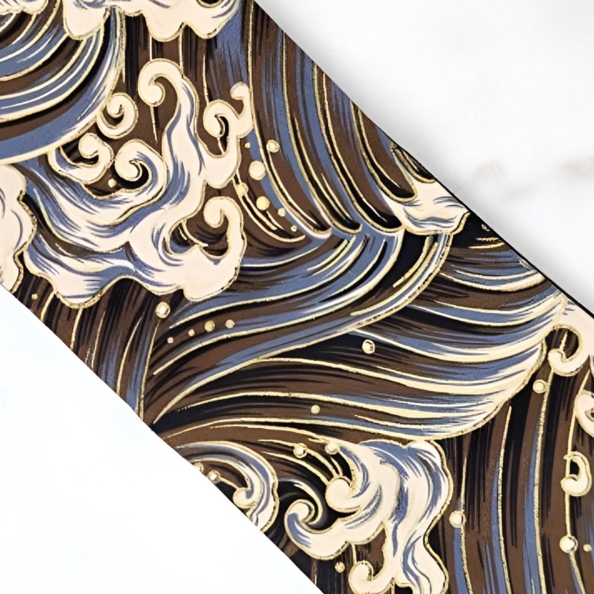 Belt TO Motifs Vague Japonaise Brown Model Bexley by Zictor