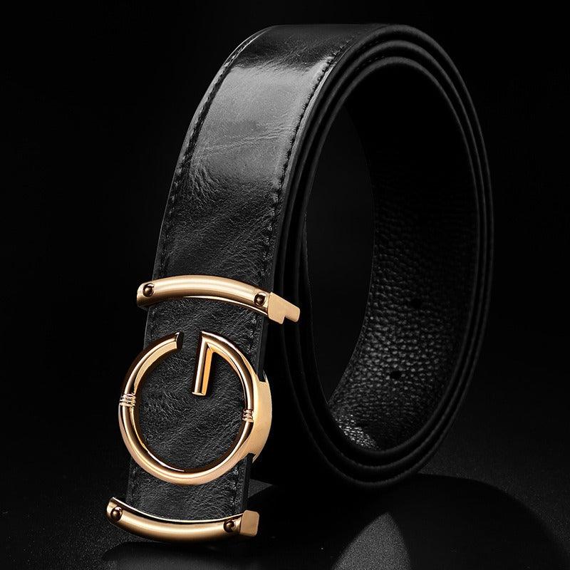 Belt of costume in leather for men, model Averyi - Zictor