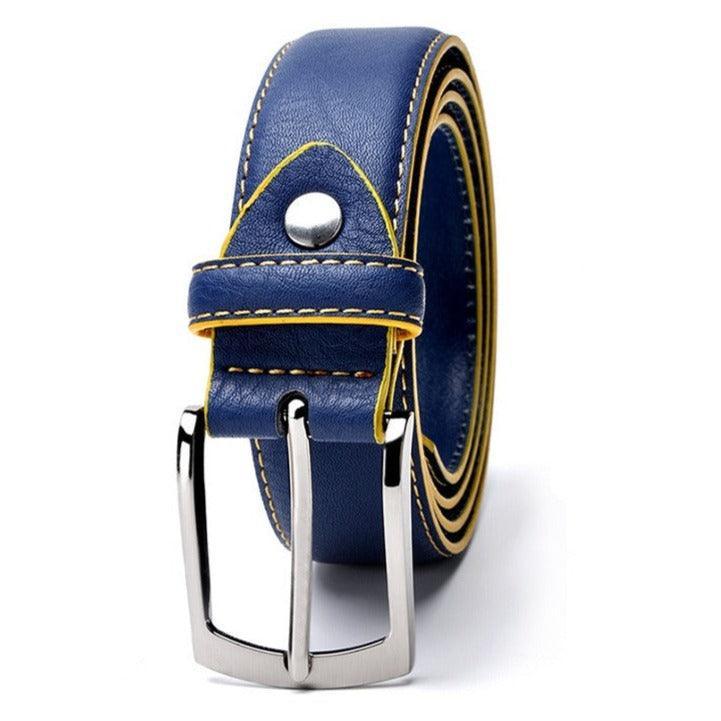 Belt of costume in leather for men, model Emersona - Zictor