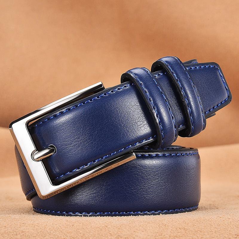 Belt of costume in leather for men, model Lior - Zictor