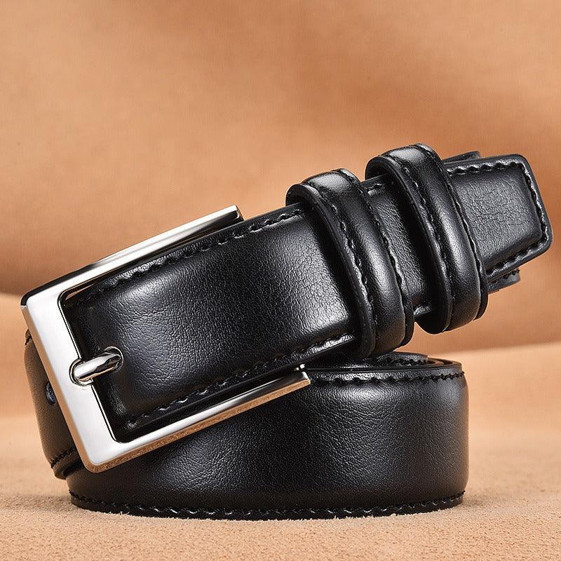 Belt of costume in leather for men, model Lior - Zictor
