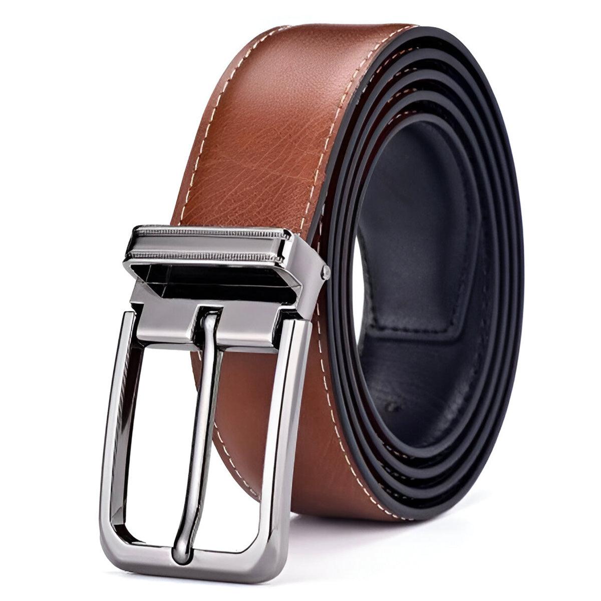 Belt of costume in leather for men, model Paityn - Zictor