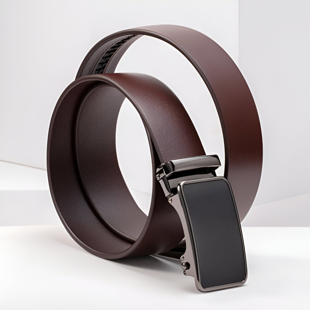 Belt Costume In Leather Pleine Fleur Buckle Automatic For Men Model Adil by Zictor