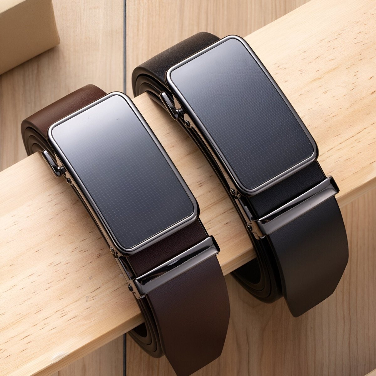 Belt Costume In Leather Pleine Fleur Buckle Automatic For Men Model Adil by Zictor