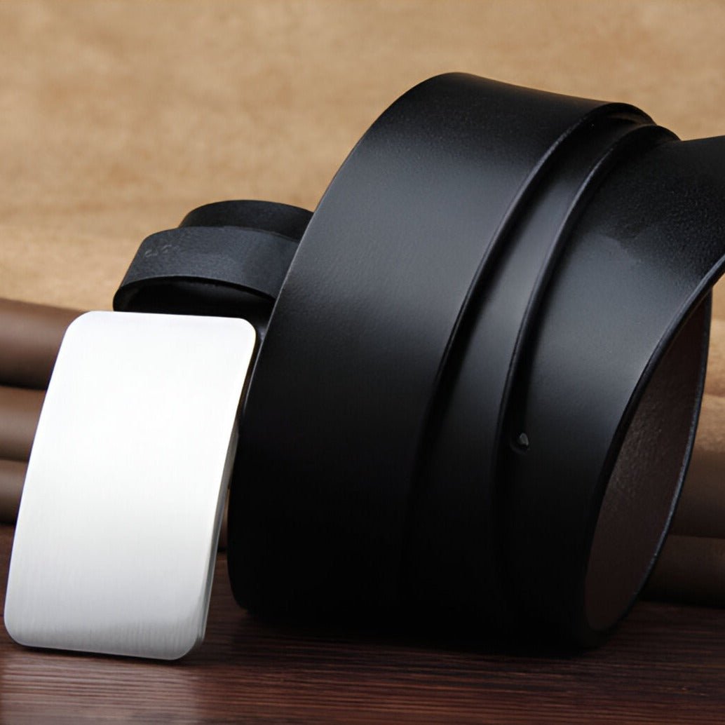 Belt Costume In Leather Pleine Fleur Buckle Automatic For Men Model Oak by Zictor