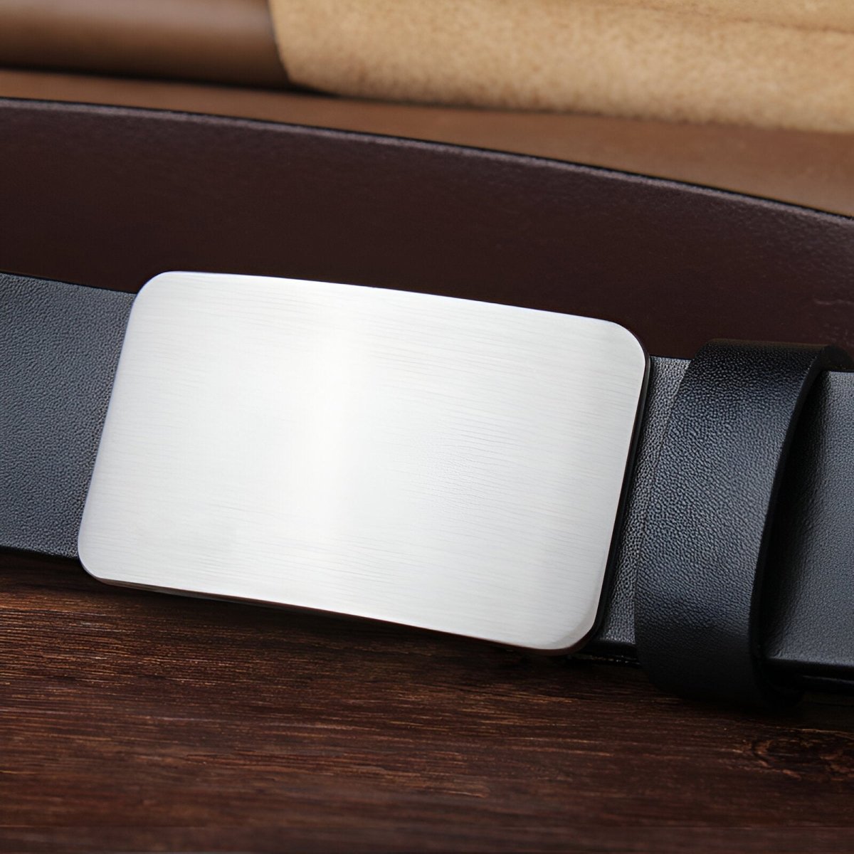Belt Costume In Leather Pleine Fleur Buckle Automatic For Men Model Oak by Zictor