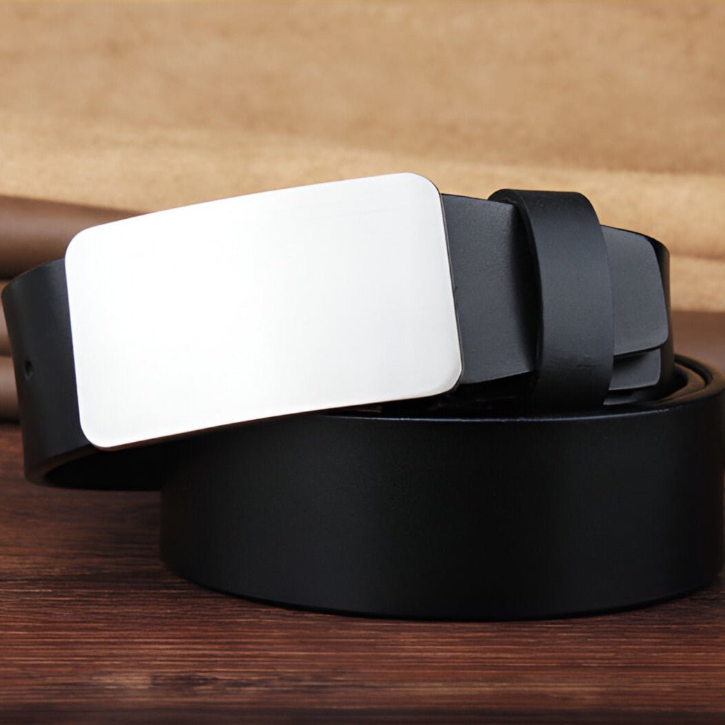 Belt Costume In Leather Pleine Fleur Buckle Automatic For Men Model Oak by Zictor
