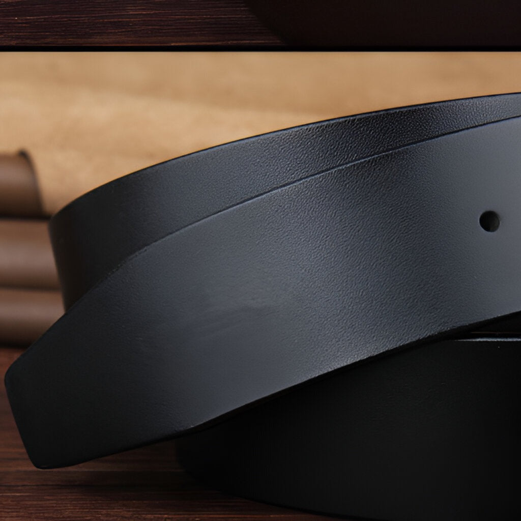 Belt Costume In Leather Pleine Fleur Buckle Automatic For Men Model Oak by Zictor