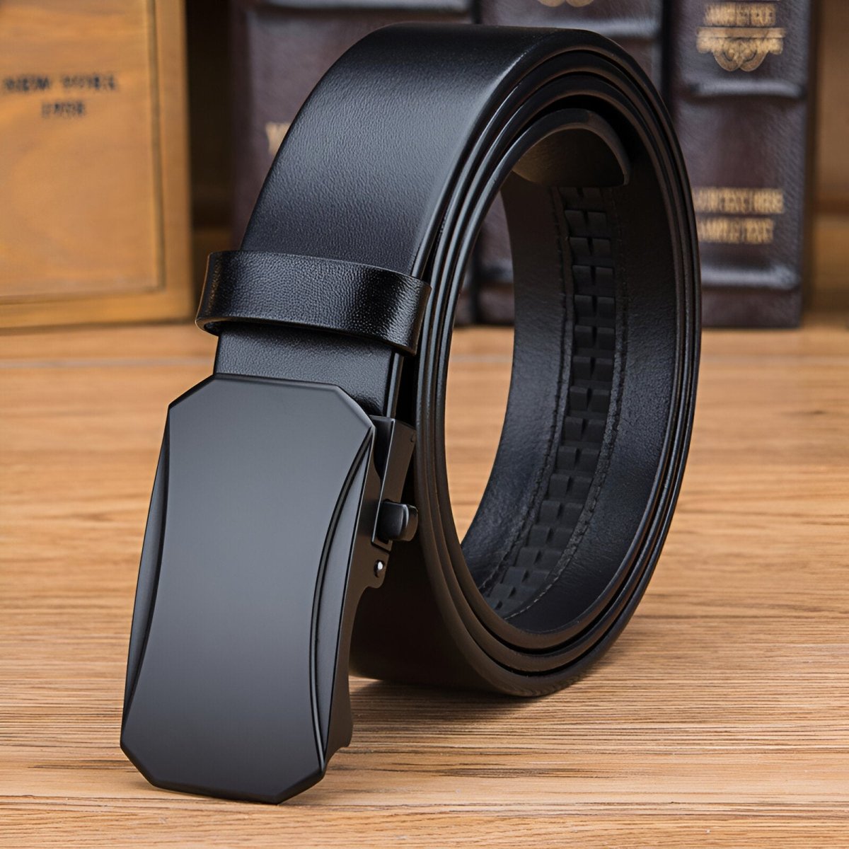 Belt Costume In Leather Pleine Fleur Buckle Automatic For Men Model Nasim by Zictor