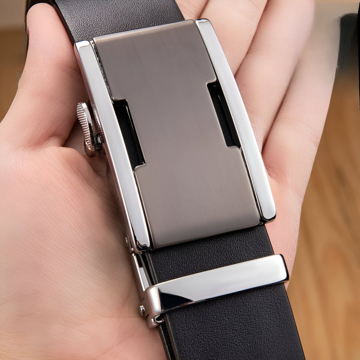 Belt Costume In Leather Pleine Fleur Buckle Automatic For Men Model Lynx by Zictor
