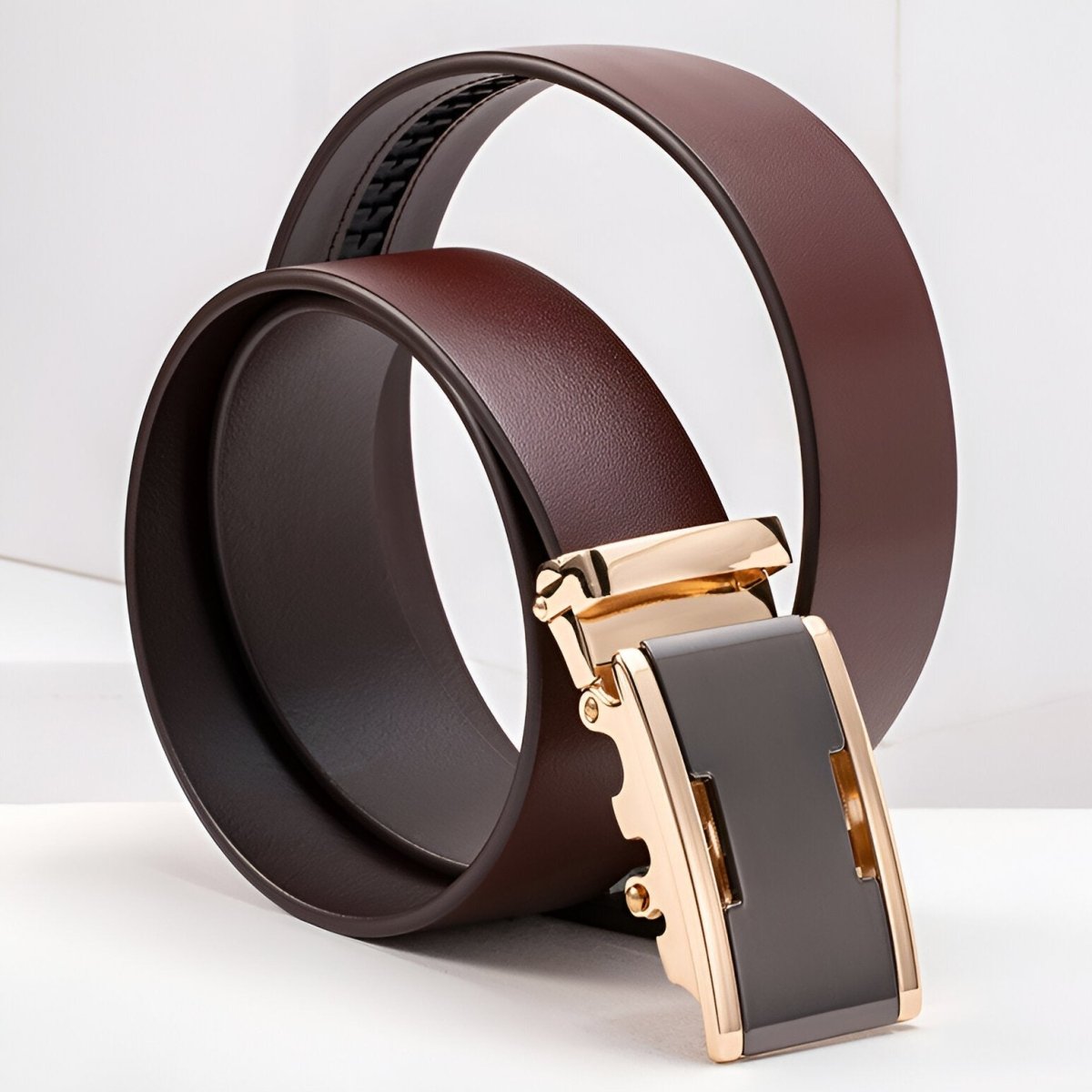 Belt Costume In Leather Pleine Fleur Buckle Automatic For Men Model Lynx by Zictor
