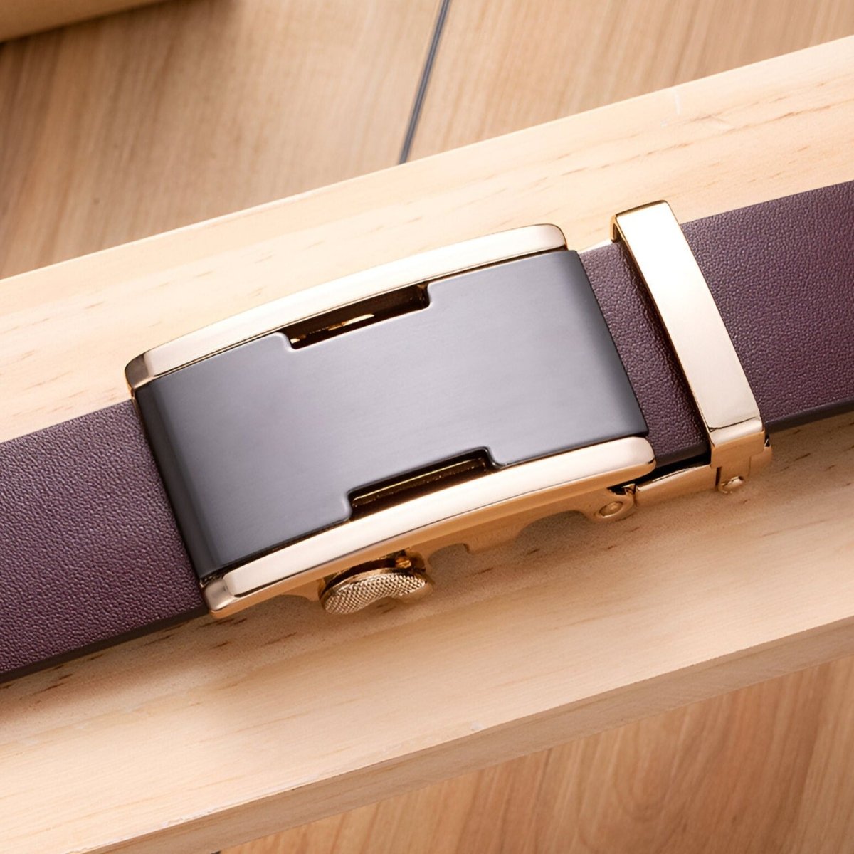 Belt Costume In Leather Pleine Fleur Buckle Automatic For Men Model Lynx by Zictor