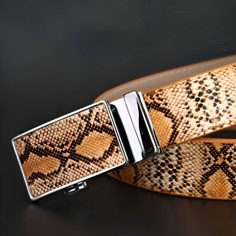 Belt Costume Leather Veritable Motif Serpent For Men Model Ayo by Zictor