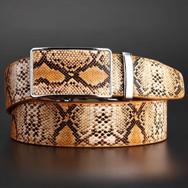 Belt Costume Leather Veritable Motif Serpent For Men Model Ayo by Zictor