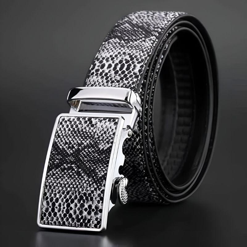 Belt Costume Leather Veritable Motif Serpent For Men Model Ayo by Zictor