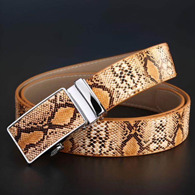 Belt Costume Leather Veritable Motif Serpent For Men Model Ayo by Zictor