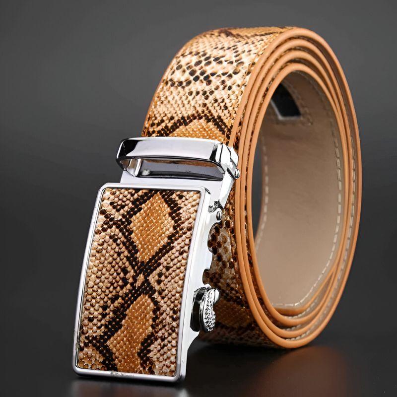 Belt Costume Leather Veritable Motif Serpent For Men Model Ayo by Zictor
