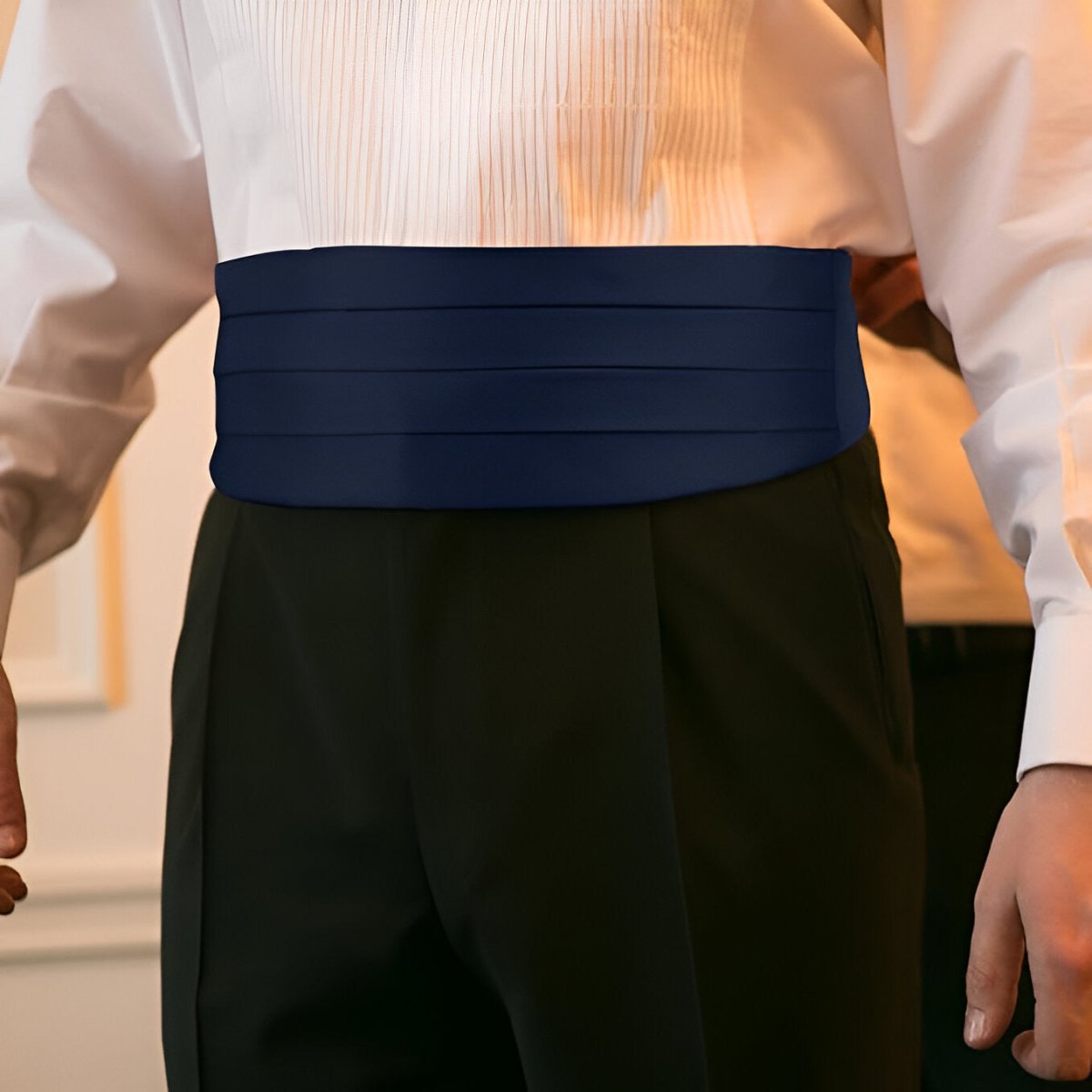 Belt of smoking in soie for men, model Devyn - Zictor
