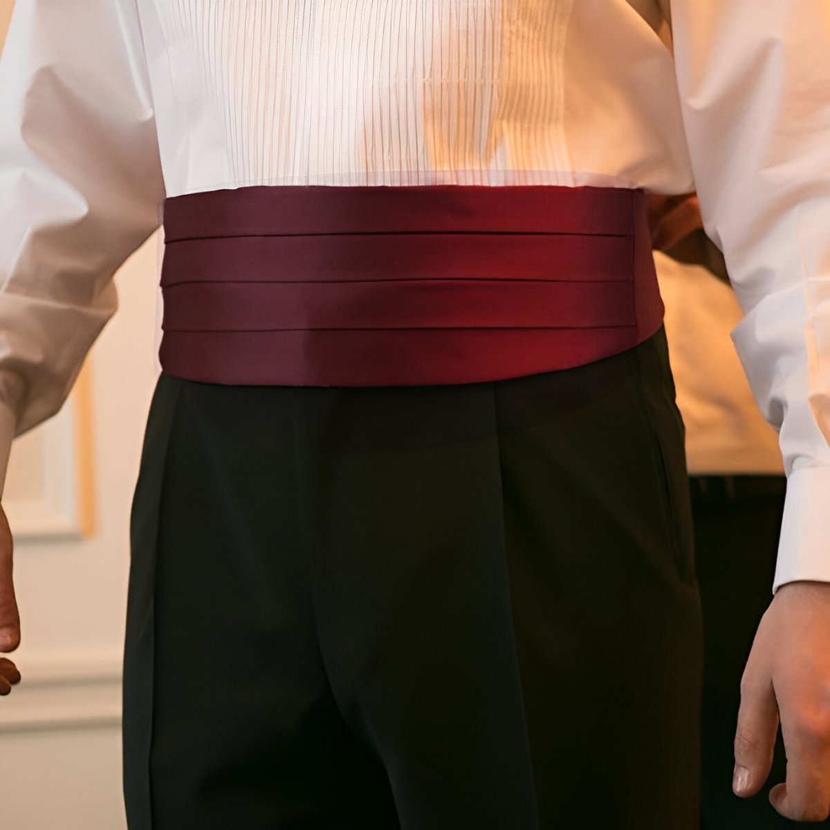 Belt of smoking in soie for men, model Devyn - Zictor