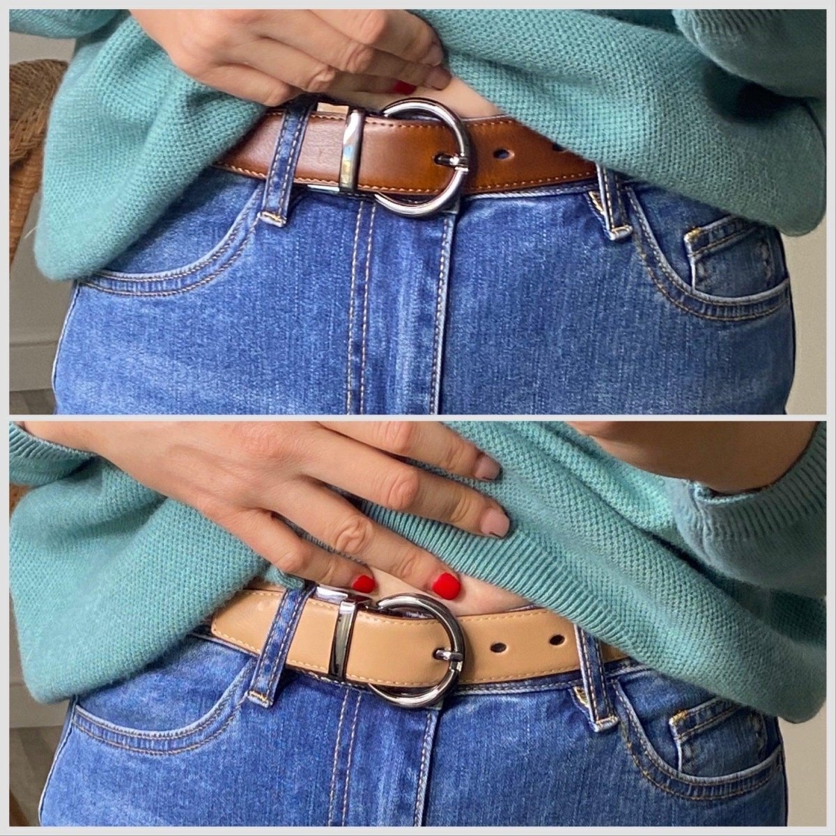 Belt 2 In 1 In Leather For Women Model Caseyy by Zictor