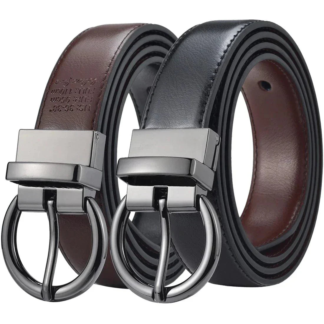 Belt reversible 2 in 1 in leather for women, model BChenny - Zictor