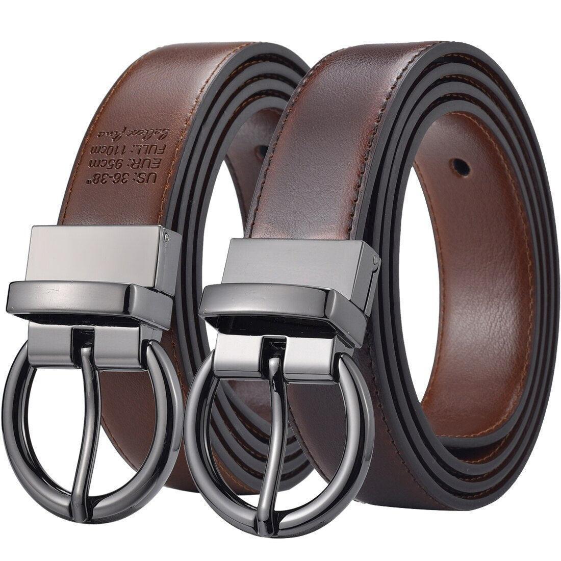 Belt reversible 2 in 1 in leather for women, model BChenny - Zictor