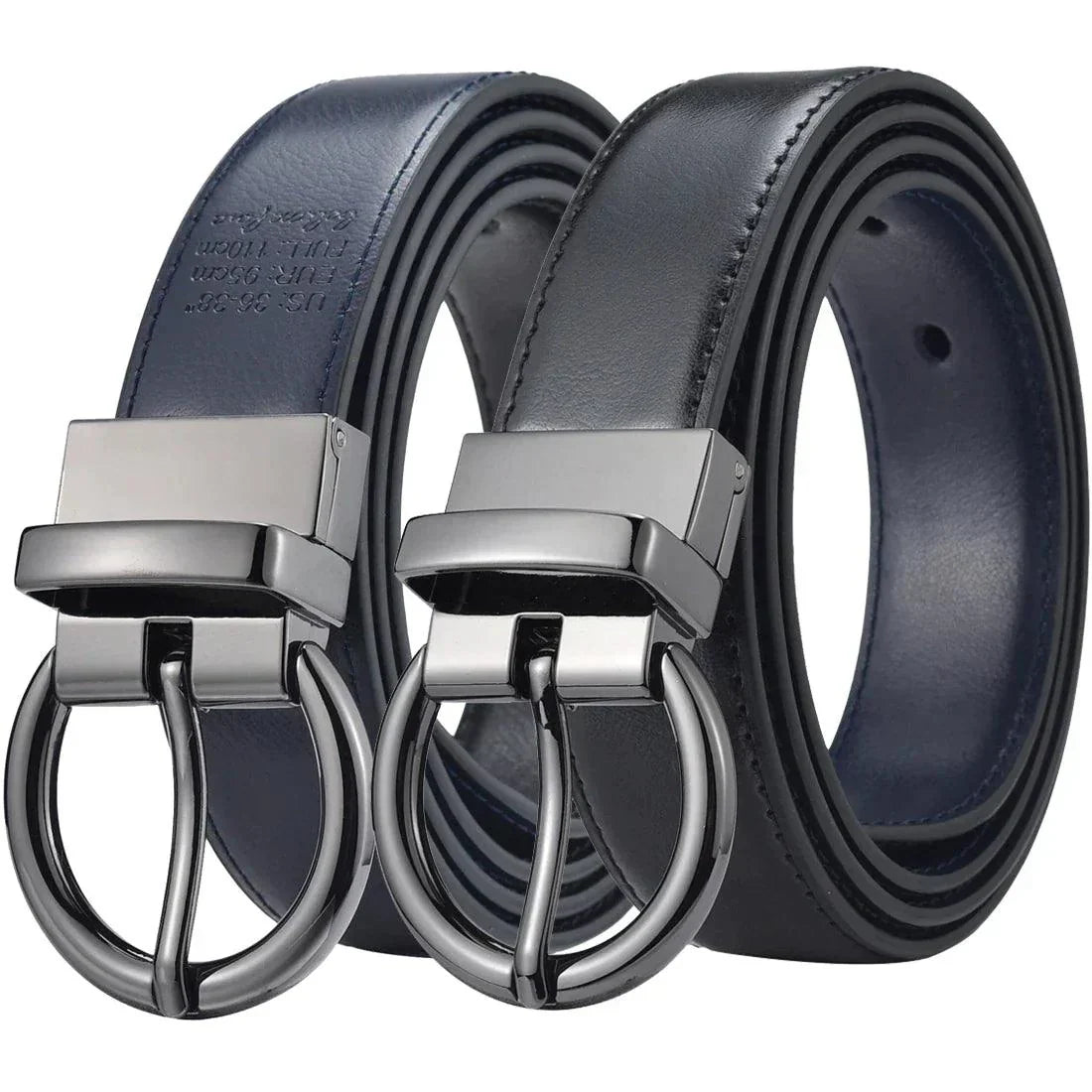 Belt reversible 2 in 1 in leather for women, model BChenny - Zictor