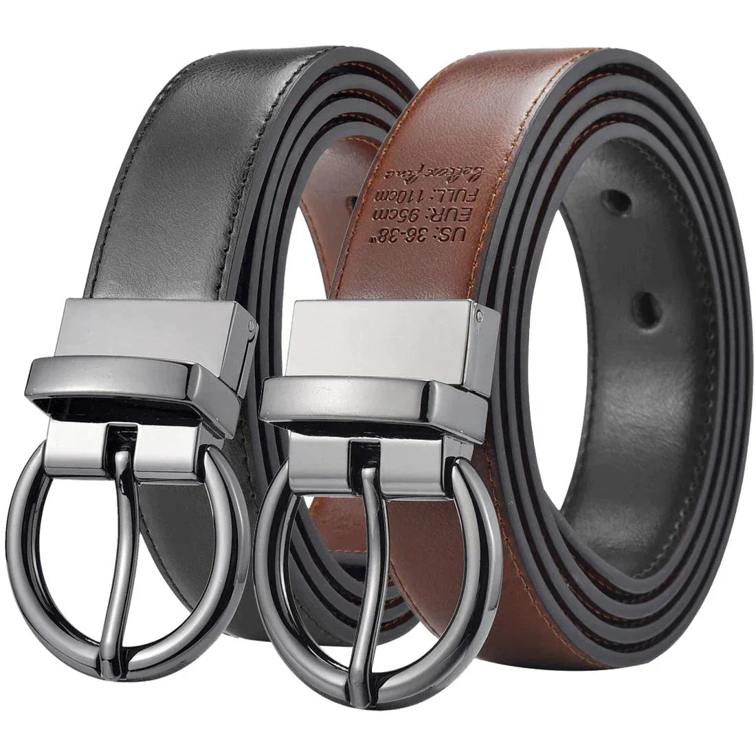 Belt reversible 2 in 1 in leather for women, model BChenny - Zictor
