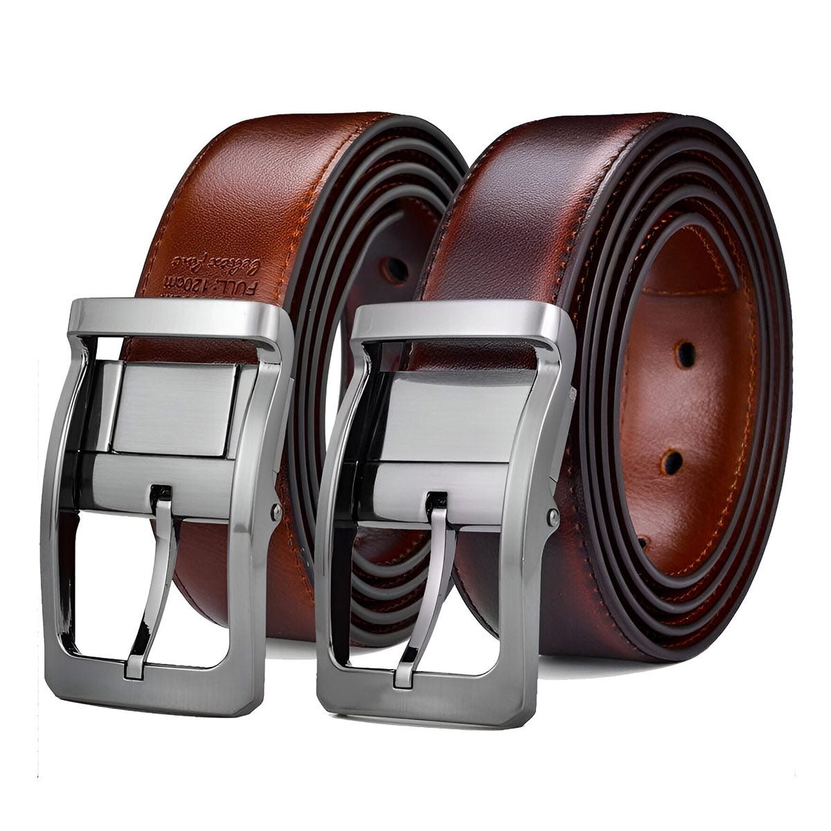 Belt reversible in leather 2 in 1 for men, model Ciel - Zictor
