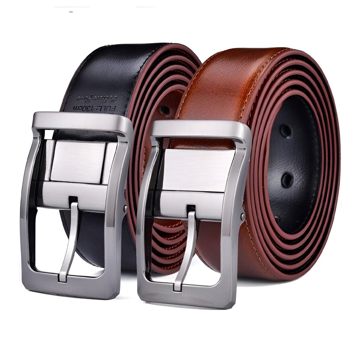 Belt reversible in leather 2 in 1 for men, model Ciel - Zictor