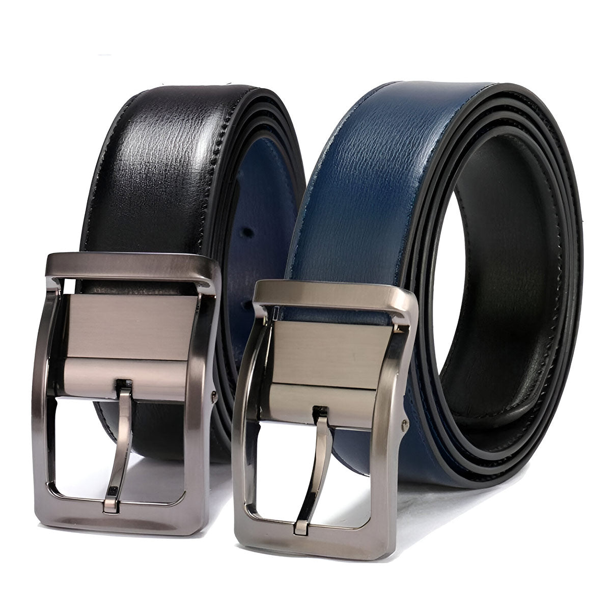 Belt reversible in leather 2 in 1 for men, model Ciel - Zictor