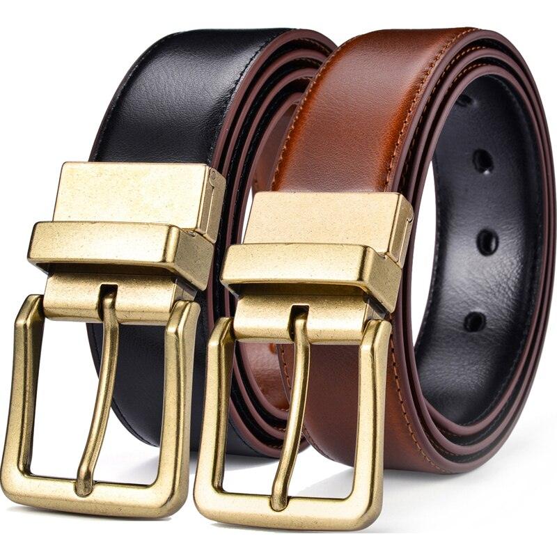 Belt reversible in leather 2 in 1 for men, model Sutton - Zictor