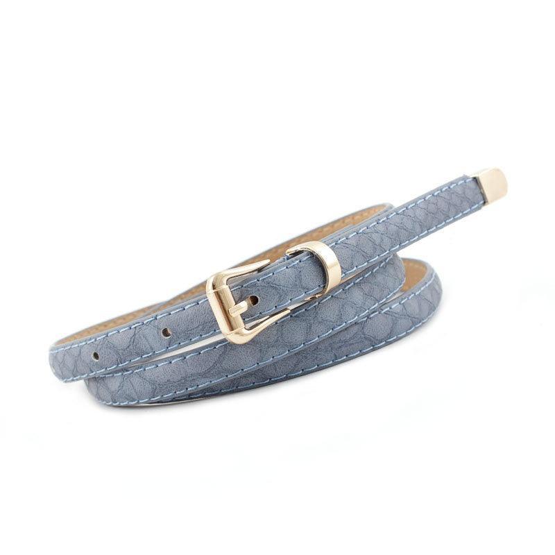 Belt slim in leather for women, model Aubrey - Zictor