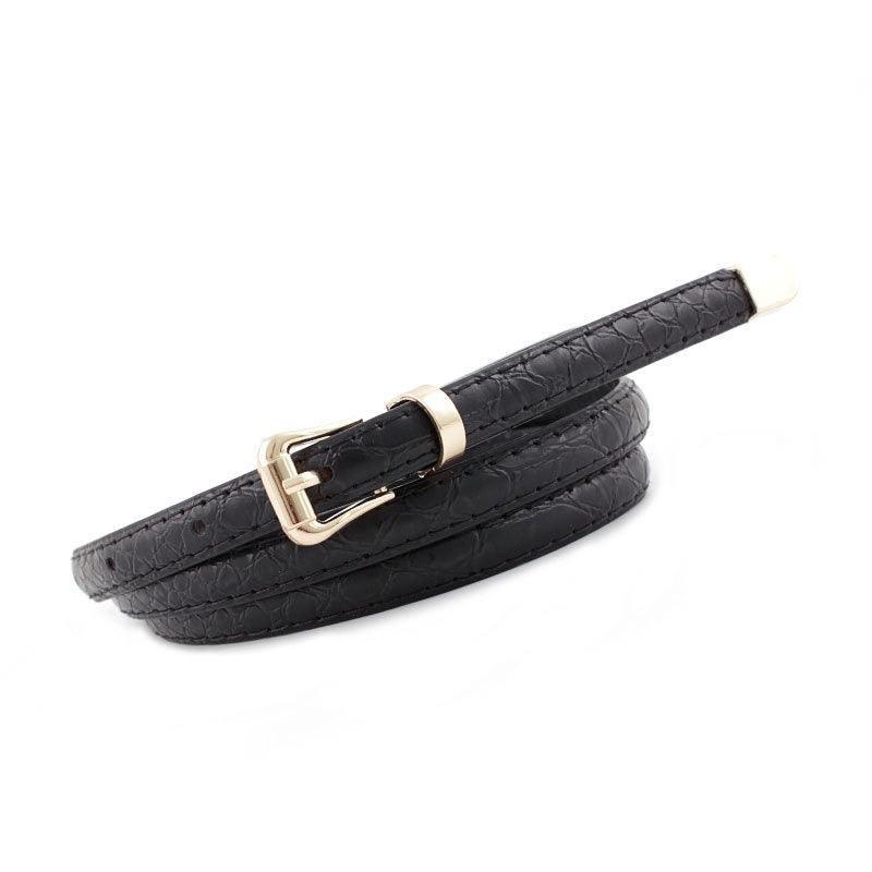 Belt slim in leather for women, model Aubrey - Zictor
