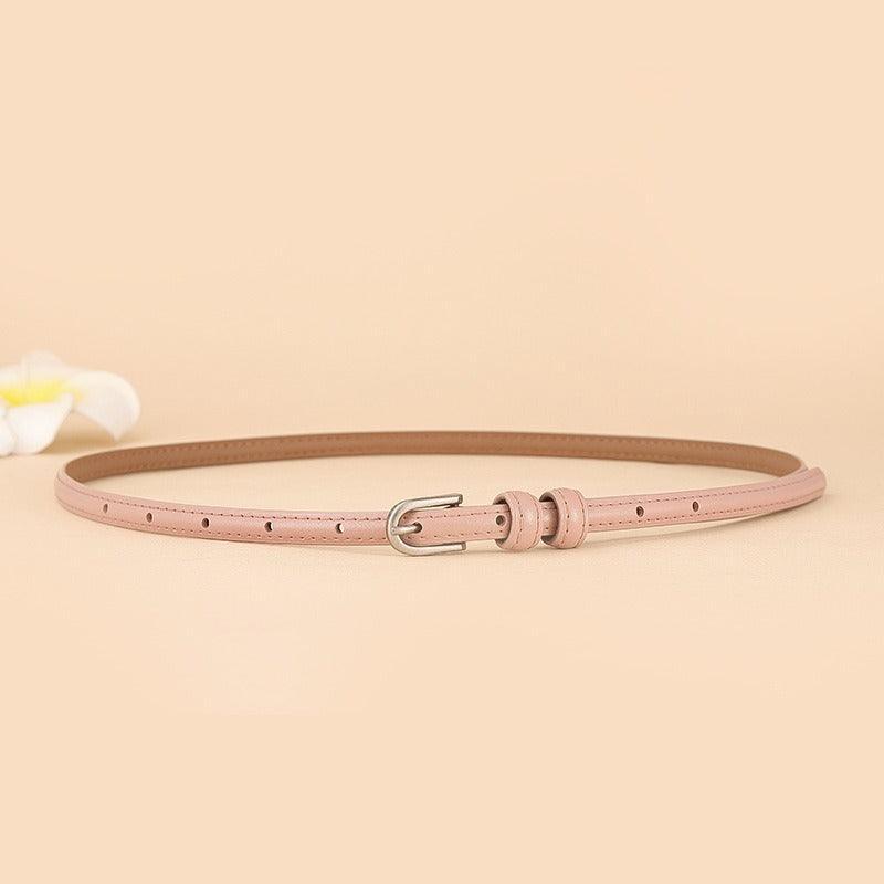 Belt slim in leather for women, model Fernar - Zictor