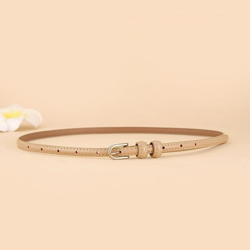 Belt slim in leather for women, model Fernar - Zictor