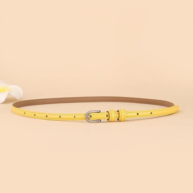 Belt slim in leather for women, model Fernar - Zictor