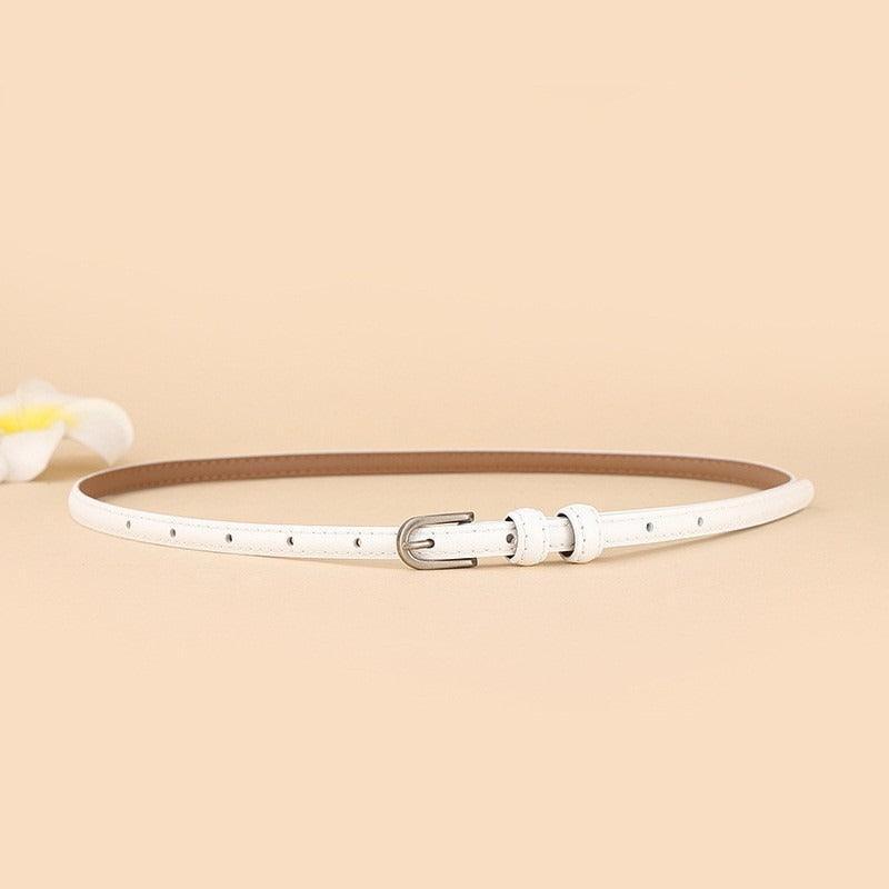 Belt slim in leather for women, model Fernar - Zictor